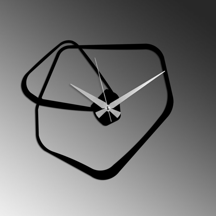 Wallity Amorphous Reloj de Pared Decorativo de Metal Negro